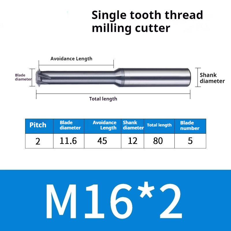 2034-65° three-tooth thread milling cutter, tungsten steel alloy end mill, tooth milling cutter, three-edged coating, M2M3M4M6 CNC cutter Shandong Denso Pricision Tools Co.,Ltd.